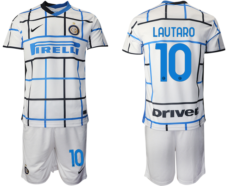 Men 2020-2021 club Inter milan away #10 white Soccer Jerseys